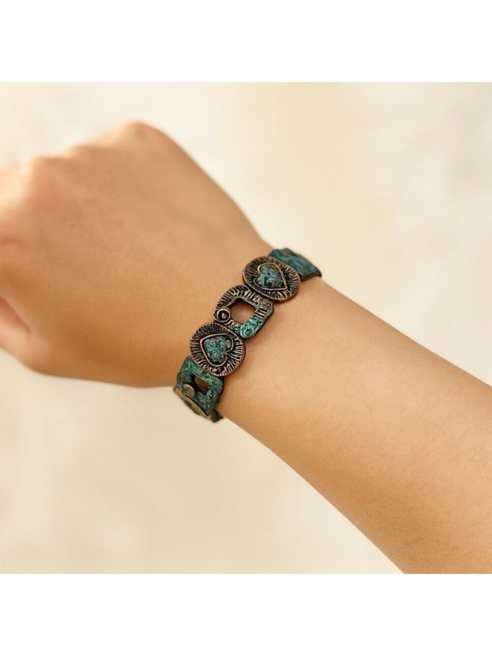 Steampunk Heart Frame Bracelet Patina Jewelry